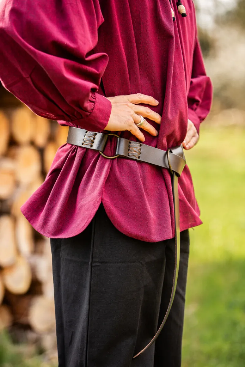 Fashion Leonardo Carbone Ringgürtel "Conrad" mit Lederriemen Braun