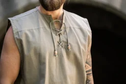 Hot Leonardo Carbone Ärmelloses Mittelalter- Schnürhemd 