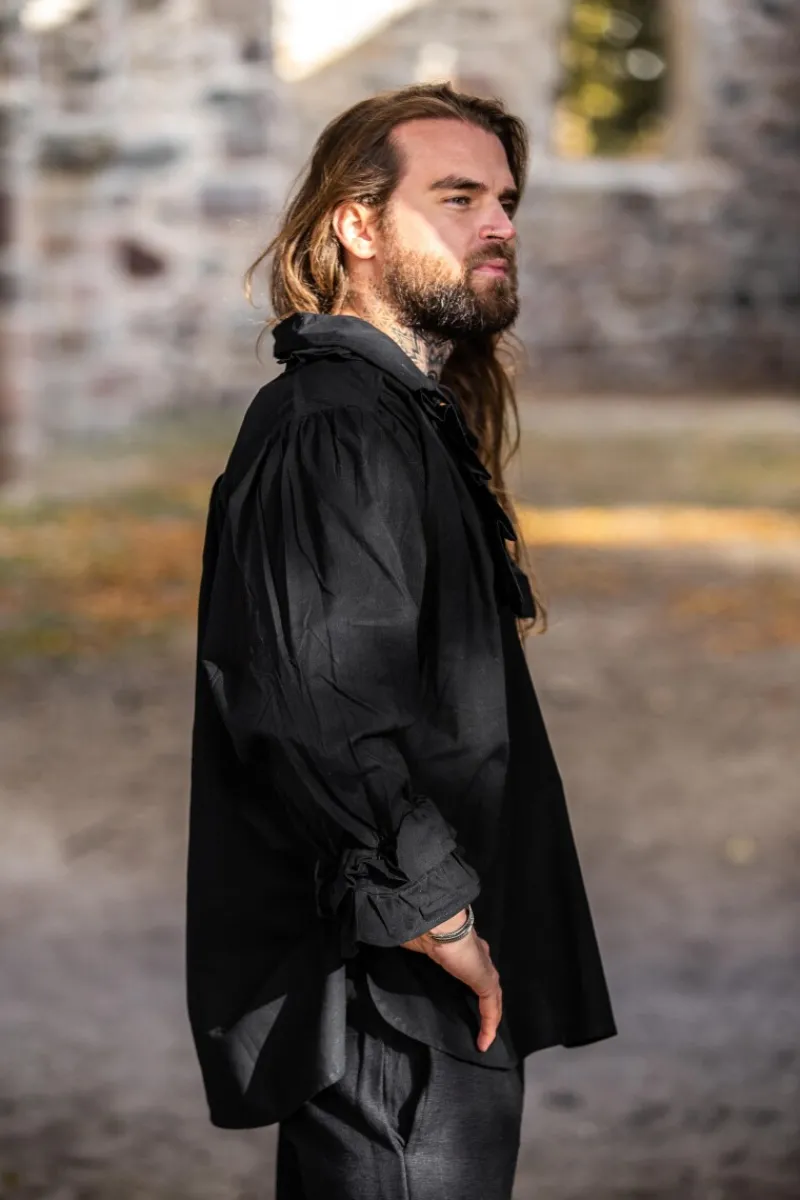 Discount Leonardo Carbone Rüschenhemd "Dracula" Schwarz