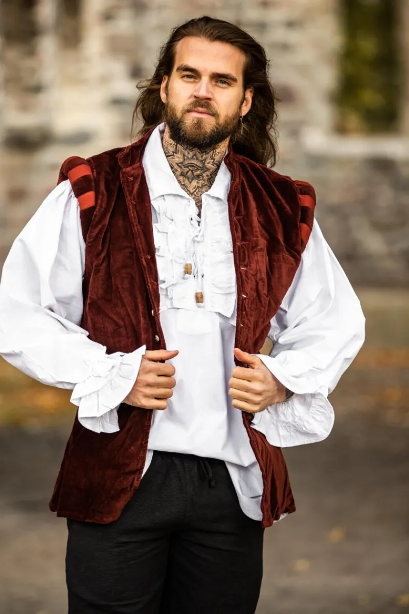Store Leonardo Carbone Rüschenhemd "Dracula" Weiß