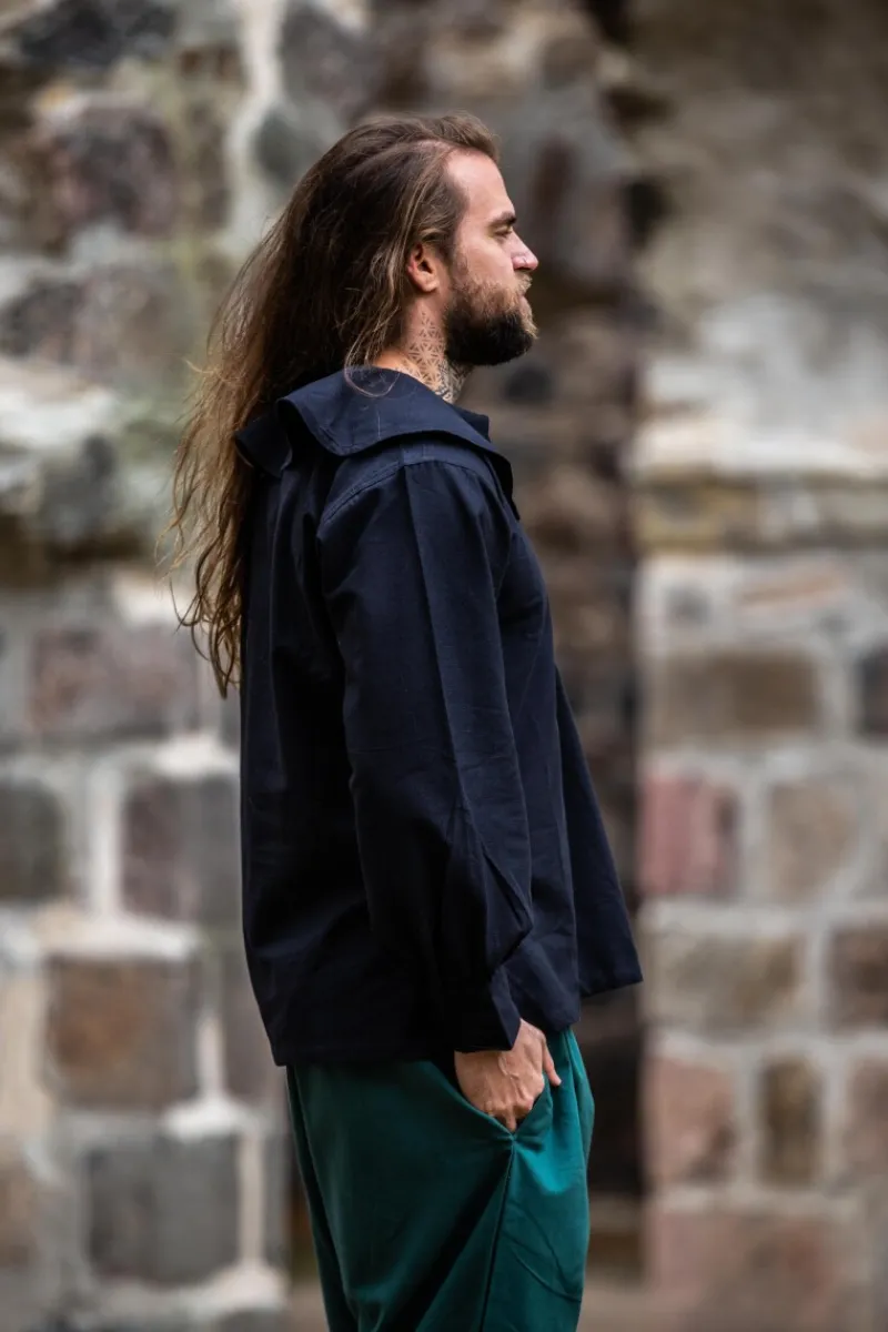 Best Leonardo Carbone Rundkragenhemd "Athos" Schwarz