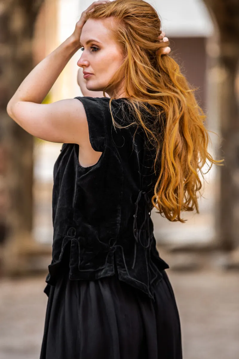 Clearance Leonardo Carbone Samt-Miederweste "Adrienne" Schwarz