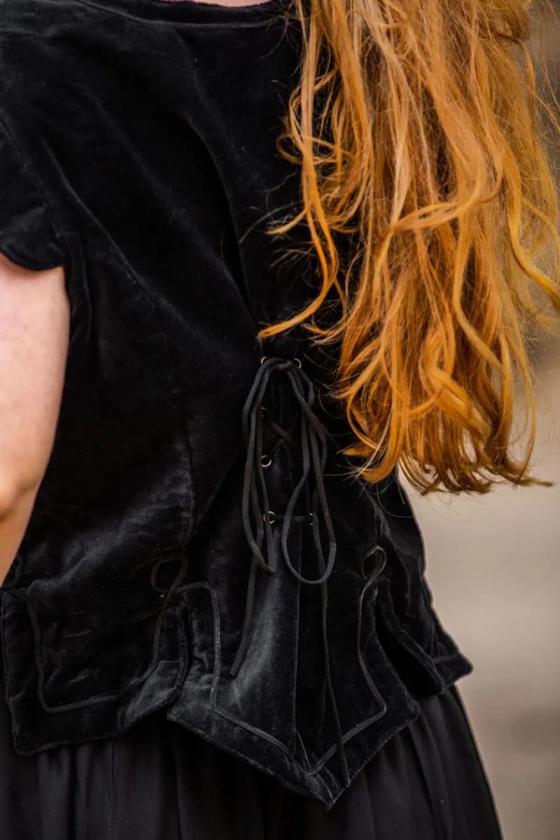 Clearance Leonardo Carbone Samt-Miederweste "Adrienne" Schwarz