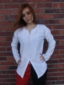 Best Leonardo Carbone Schlichte Mittelalterbluse "Brunhilde" Weiß