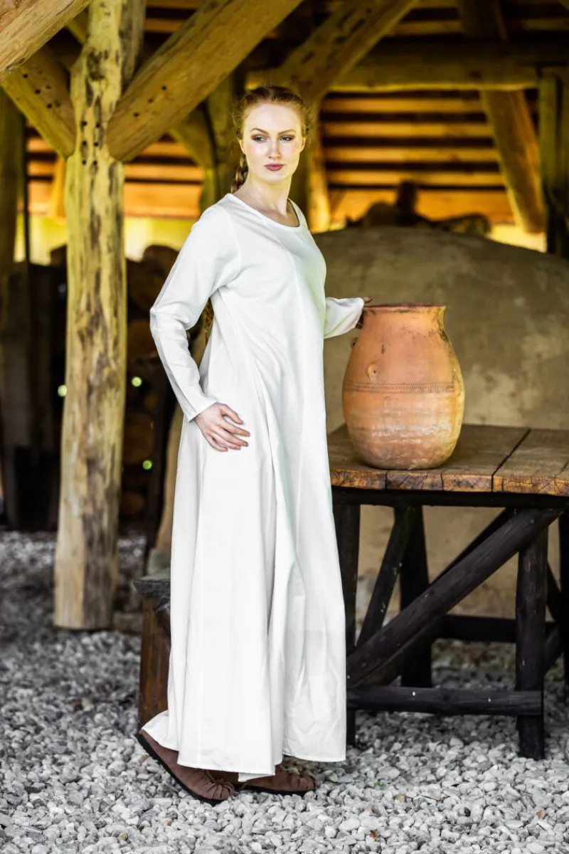 Clearance Leonardo Carbone Schlichtes Wikinger Unterkleid "Scarlet" Natur