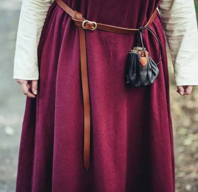 Shop Leonardo Carbone Schmaler Ledergürtel aus robustem Leder "Daina" Braun