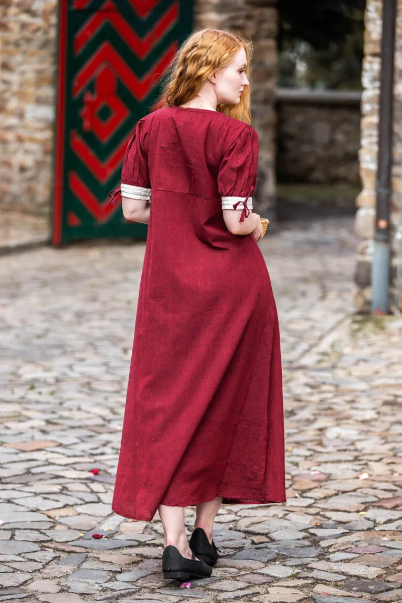 Hot Leonardo Carbone Sommerkleid "Denise" Rot/Natur
