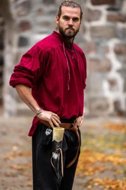Flash Sale Leonardo Carbone Typisches Mittelalter Stehkragen-Schnürhemd