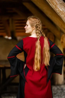 New Leonardo Carbone Viskosekleid mit Trompetenärmeln