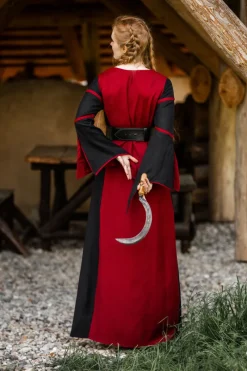 New Leonardo Carbone Viskosekleid mit Trompetenärmeln