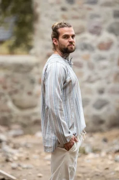 Fashion Leonardo Carbone Weiches Bauernhemd "Felix" Multi