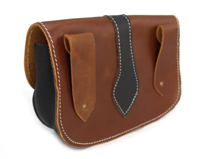 Cheap Leonardo Carbone Wikinger Gürteltasche "Adalar" mit Holzverschluss Braun