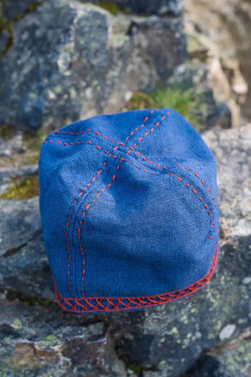 Discount Leonardo Carbone Wikinger Kappe mit Stickerei "Anders" Blau Blaugrau