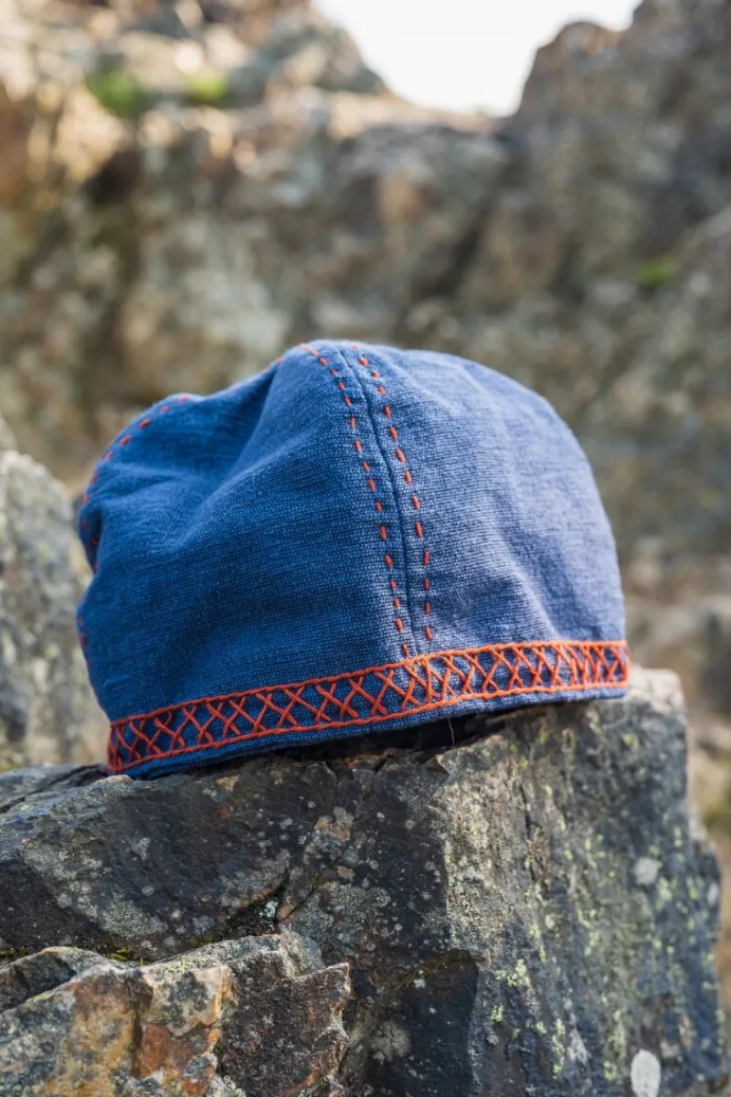 Discount Leonardo Carbone Wikinger Kappe mit Stickerei "Anders" Blau Blaugrau