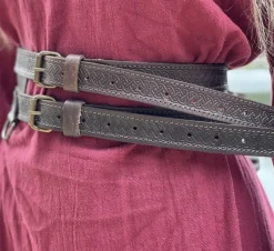 Outlet Leonardo Carbone Wikinger Leder Doppelgürtel 
