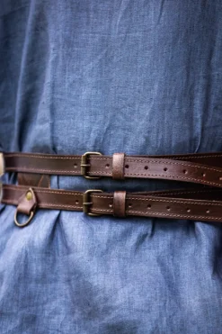 Cheap Leonardo Carbone Wikinger Leder Doppelgürtel