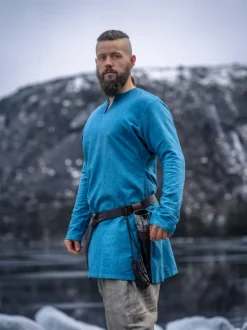 Flash Sale Leonardo Carbone Wikinger Leinentunika "Ragnar" Blau
