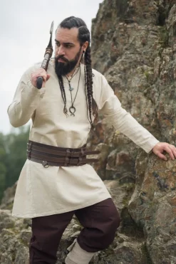 Fashion Leonardo Carbone Wikinger Leinentunika "Ragnar" Natur