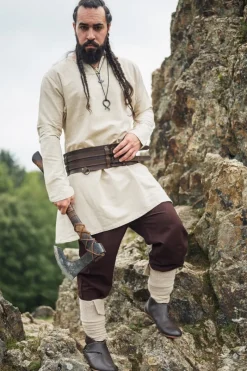 Fashion Leonardo Carbone Wikinger Leinentunika "Ragnar" Natur