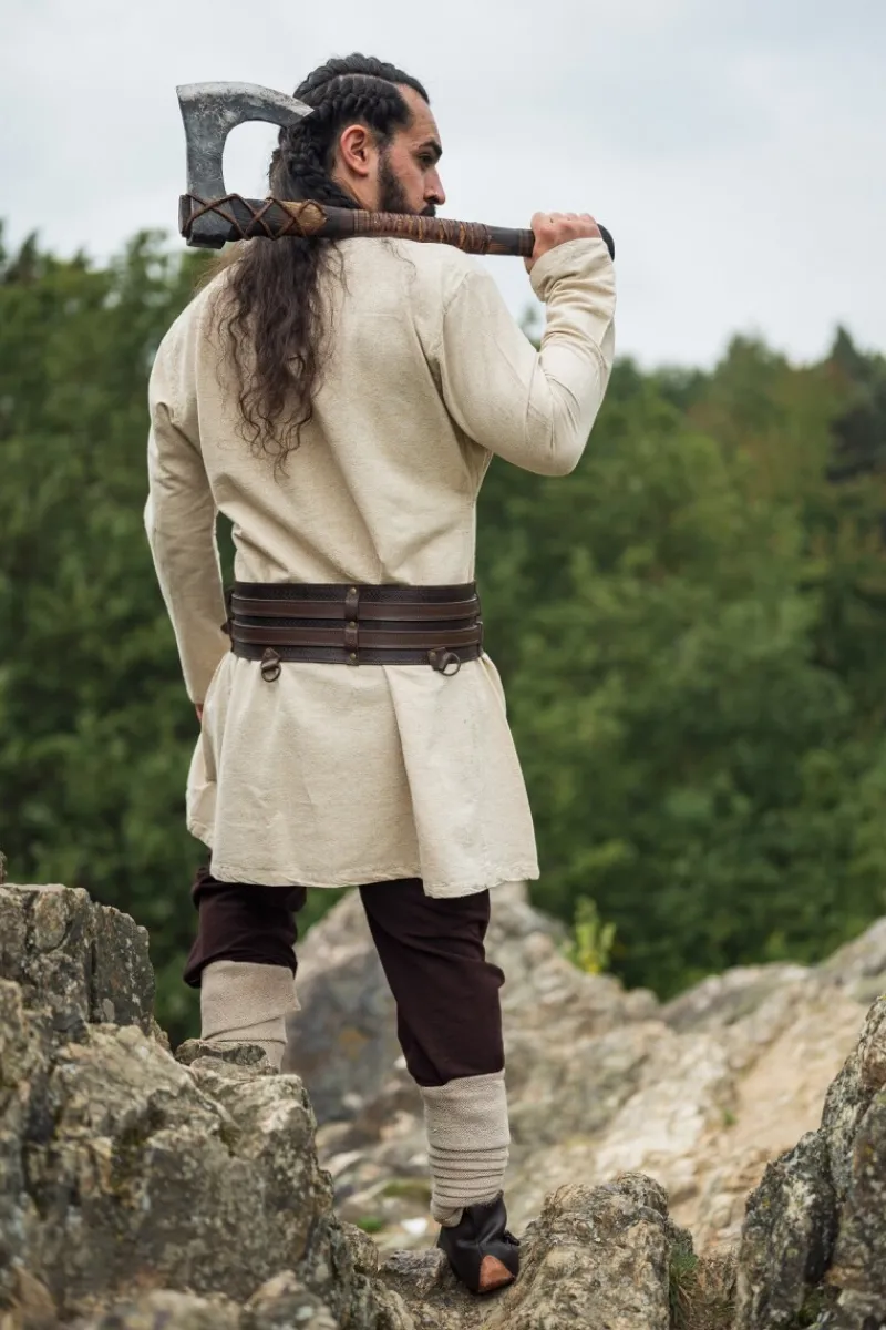 Fashion Leonardo Carbone Wikinger Leinentunika "Ragnar" Natur