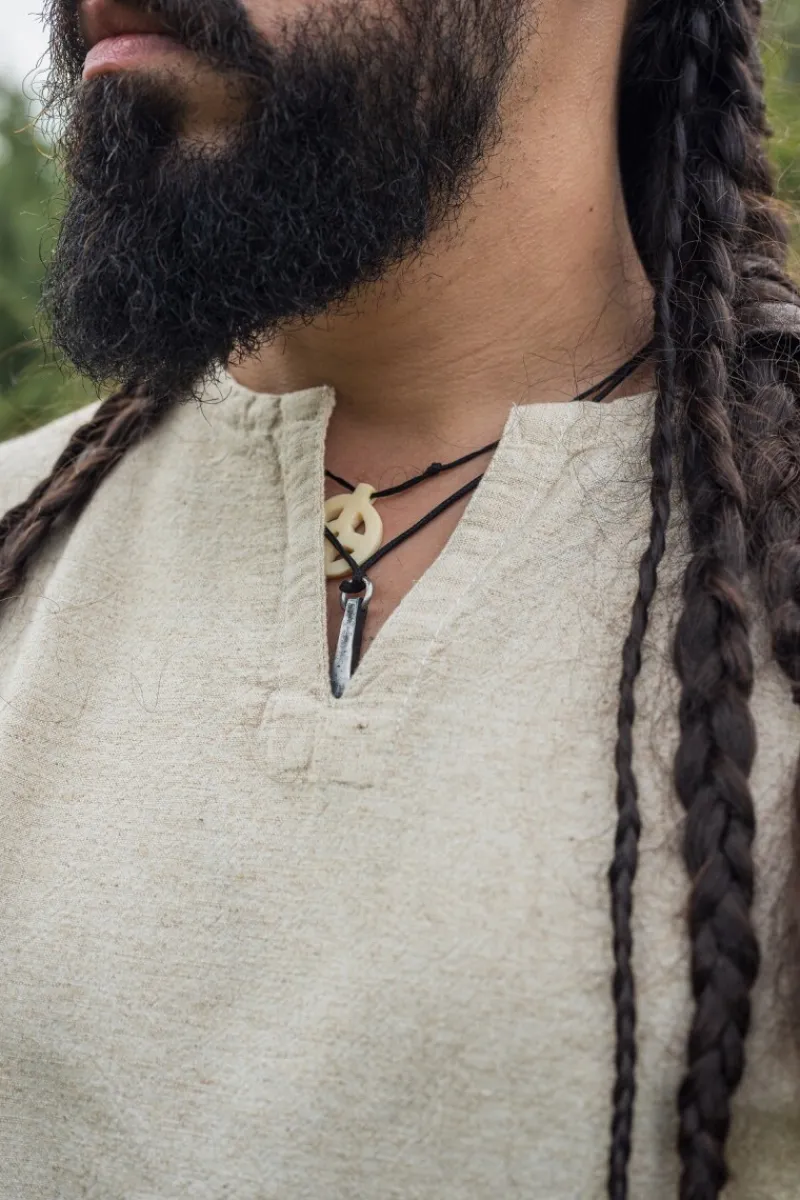 Fashion Leonardo Carbone Wikinger Leinentunika "Ragnar" Natur