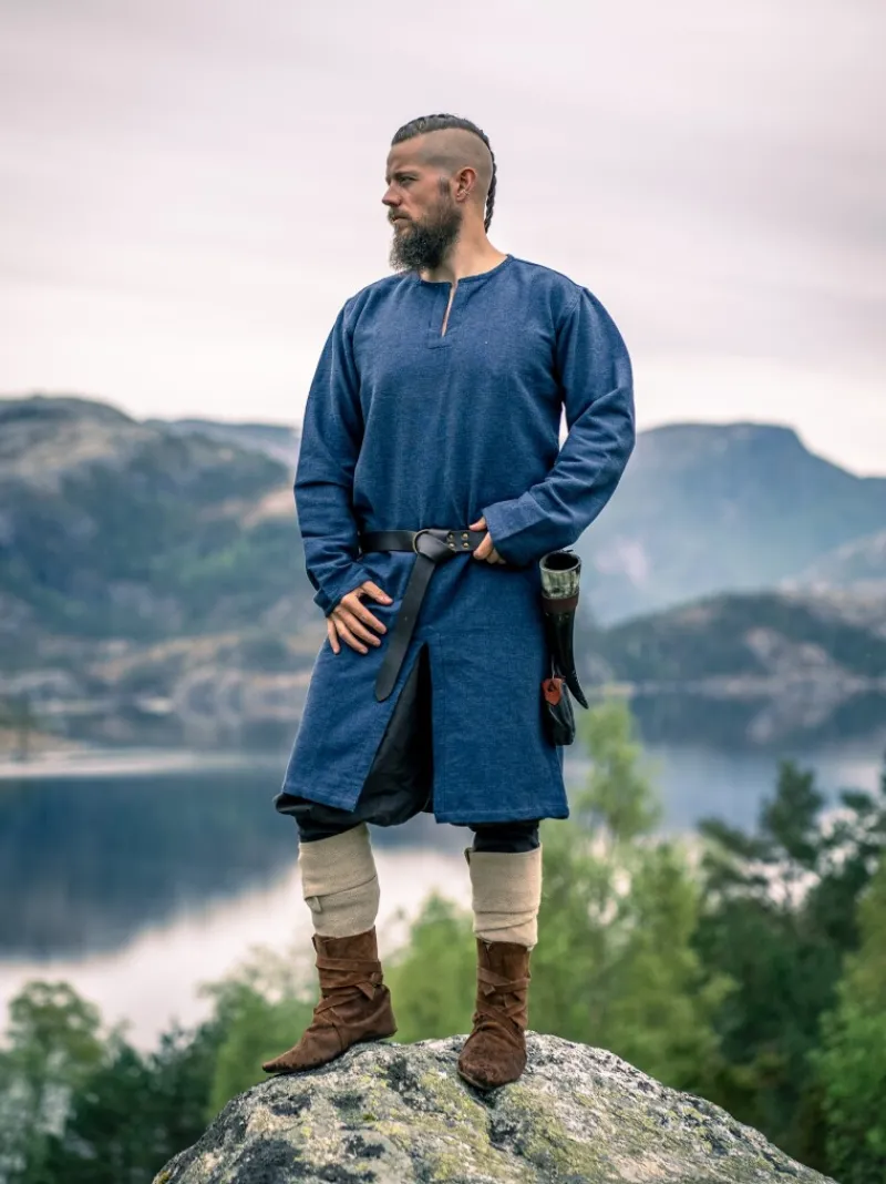 Fashion Leonardo Carbone Wikinger Longtunika "Lennart"- Dunkel Blau