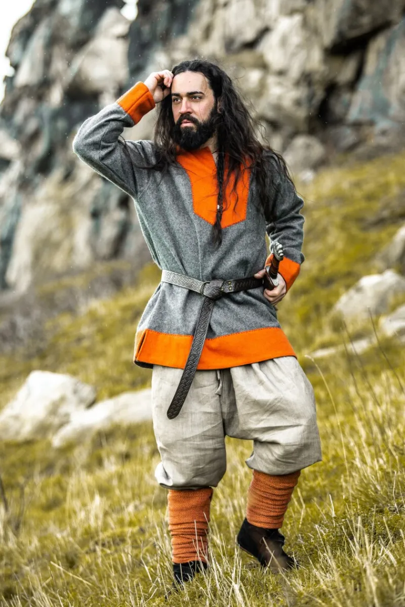 Cheap Leonardo Carbone Wikinger Rushose Leinen "Wodan" Steingrau