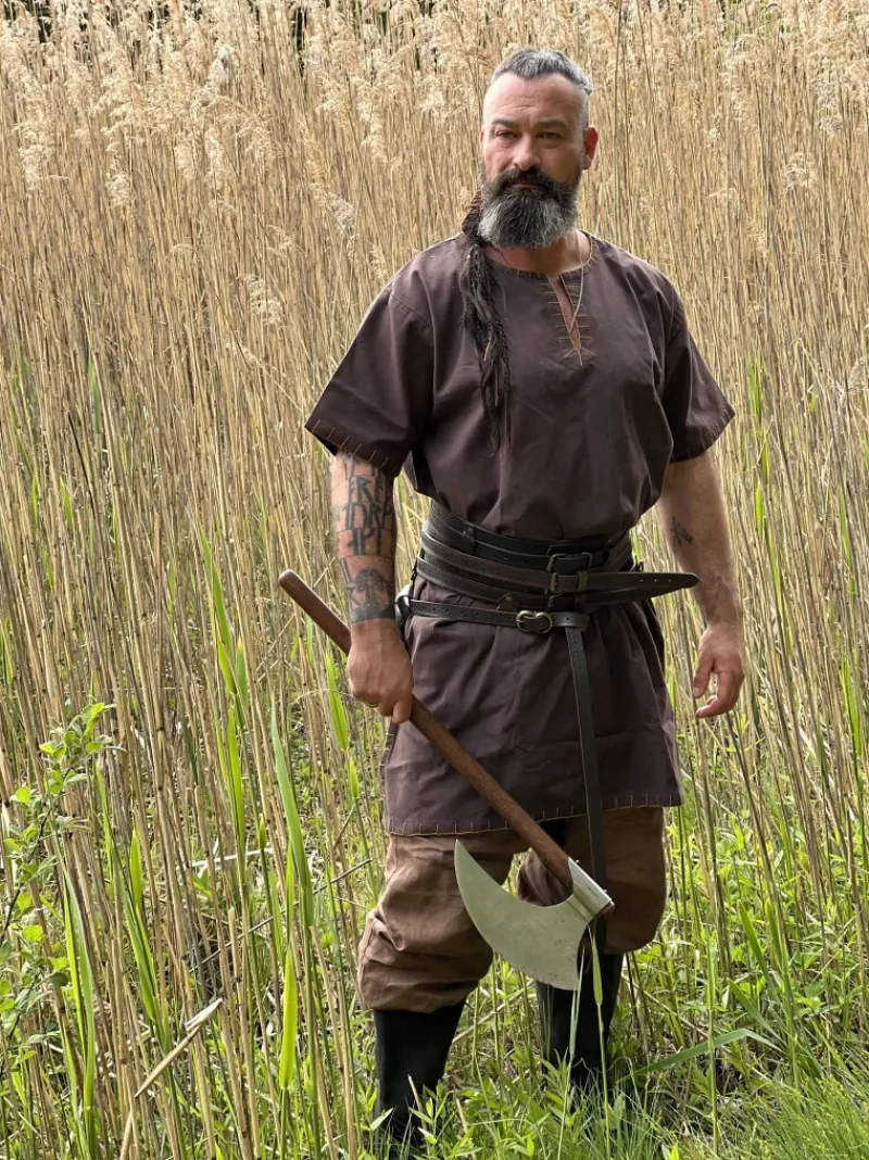Best Leonardo Carbone Wikinger Tunika kurzarm "Theobald" Dunkelbraun