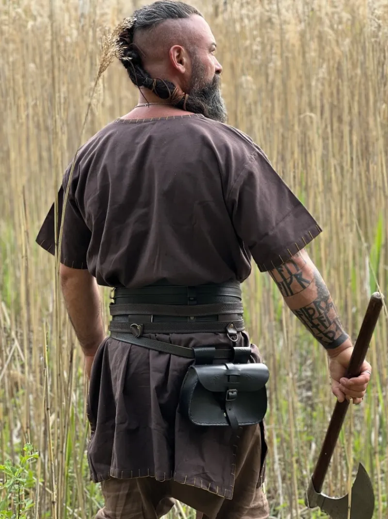 Best Leonardo Carbone Wikinger Tunika kurzarm "Theobald" Dunkelbraun