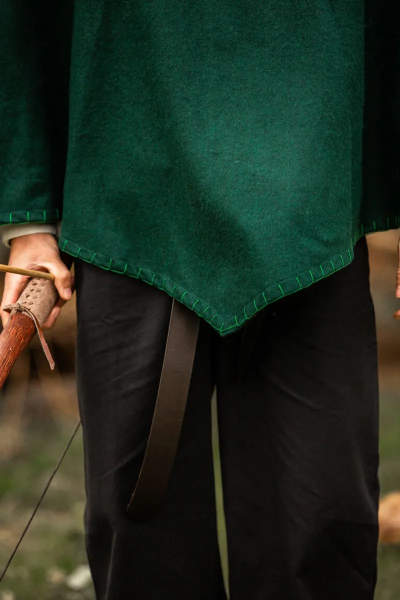 Fashion Leonardo Carbone Wikinger-Gugel "Egill" mit Stickerei Grün