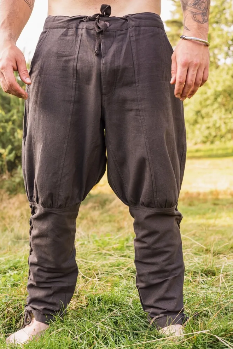 New Leonardo Carbone Wikingerhose mit Beinschnürung "Magnus" Braun