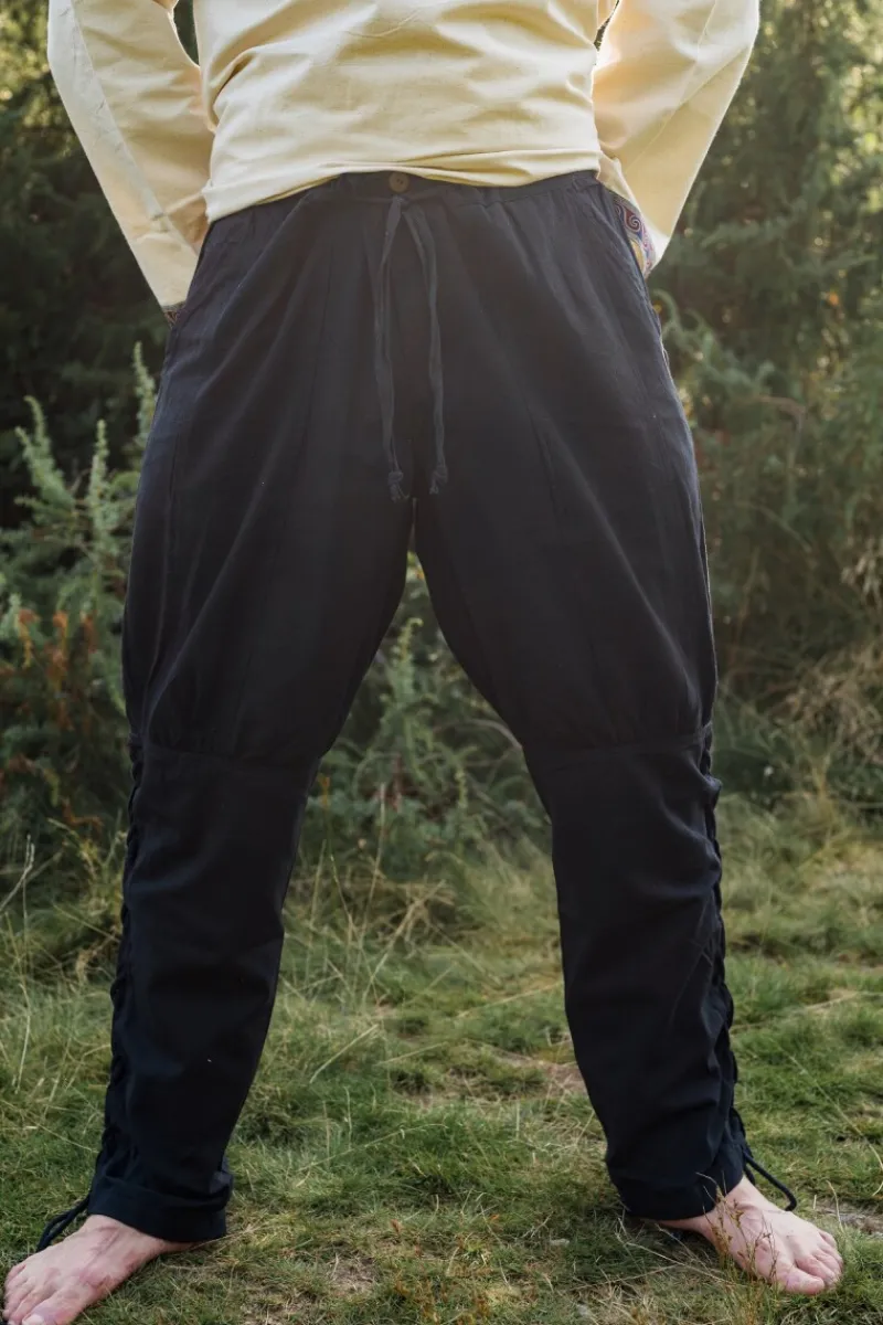 New Leonardo Carbone Wikingerhose mit Beinschnürung "Magnus" Schwarz