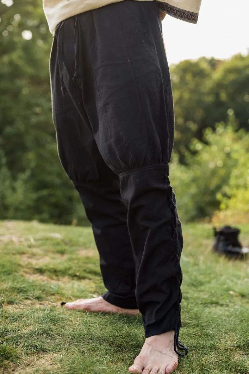 New Leonardo Carbone Wikingerhose mit Beinschnürung "Magnus" Schwarz