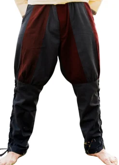 Flash Sale Leonardo Carbone Wikingerhose mit Beinschnürung "Magnus" Schwarz/Rot