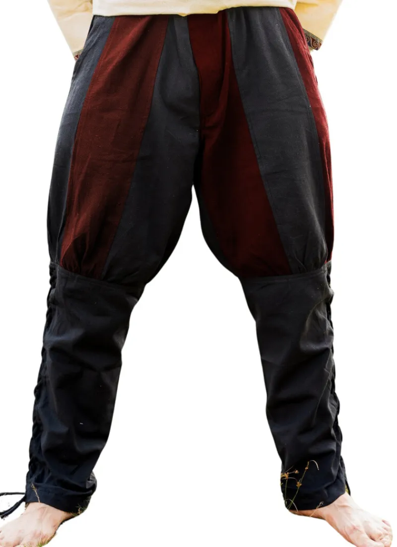 Flash Sale Leonardo Carbone Wikingerhose mit Beinschnürung "Magnus" Schwarz/Rot
