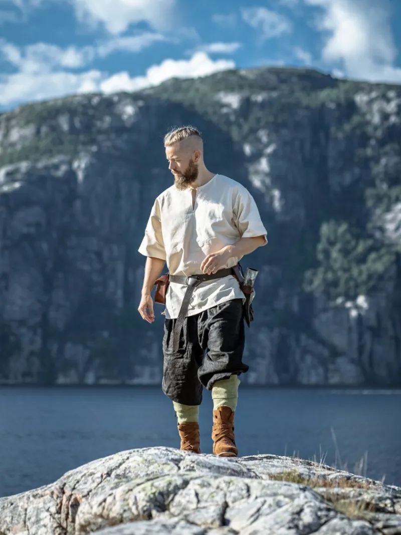 Discount Leonardo Carbone Wikinger-Kurzarmtunika "Olaf" Natur