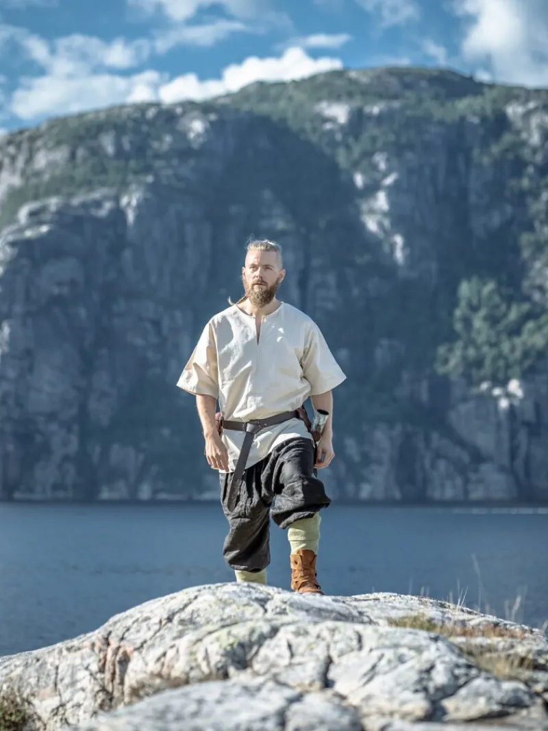 Discount Leonardo Carbone Wikinger-Kurzarmtunika "Olaf" Natur
