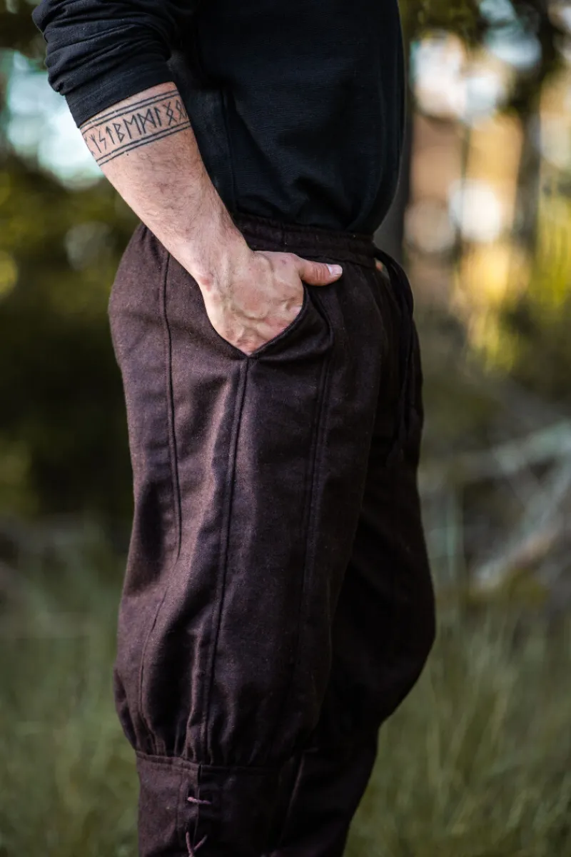 Hot Leonardo Carbone Wikinger-Wollhose "Jorgen" Braun