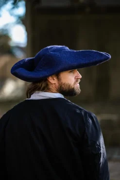 New Leonardo Carbone Wollfilzhut Dreispitz "Hugo" Blau