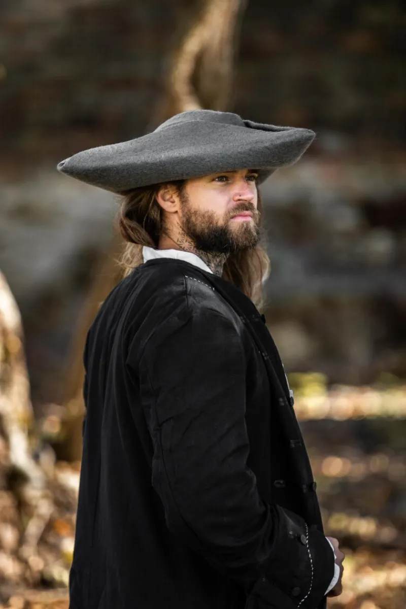 Online Leonardo Carbone Wollfilzhut Dreispitz "Hugo" Grau