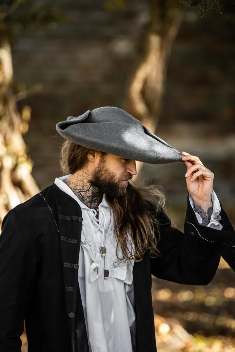 Online Leonardo Carbone Wollfilzhut Dreispitz "Hugo" Grau