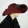 Shop Leonardo Carbone Wollfilzhut mit Feder "Pieter" Rot