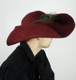 Shop Leonardo Carbone Wollfilzhut mit Feder "Pieter" Rot