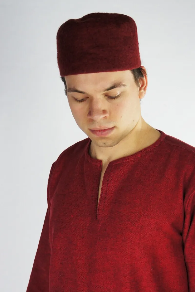 Shop Leonardo Carbone Wollfilzkappe "Hans" Rot