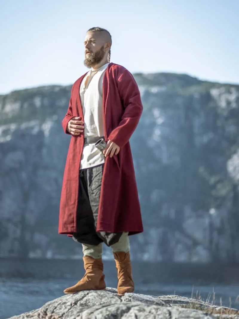 Clearance Leonardo Carbone Woll-Klappenrock "Balder" Rot
