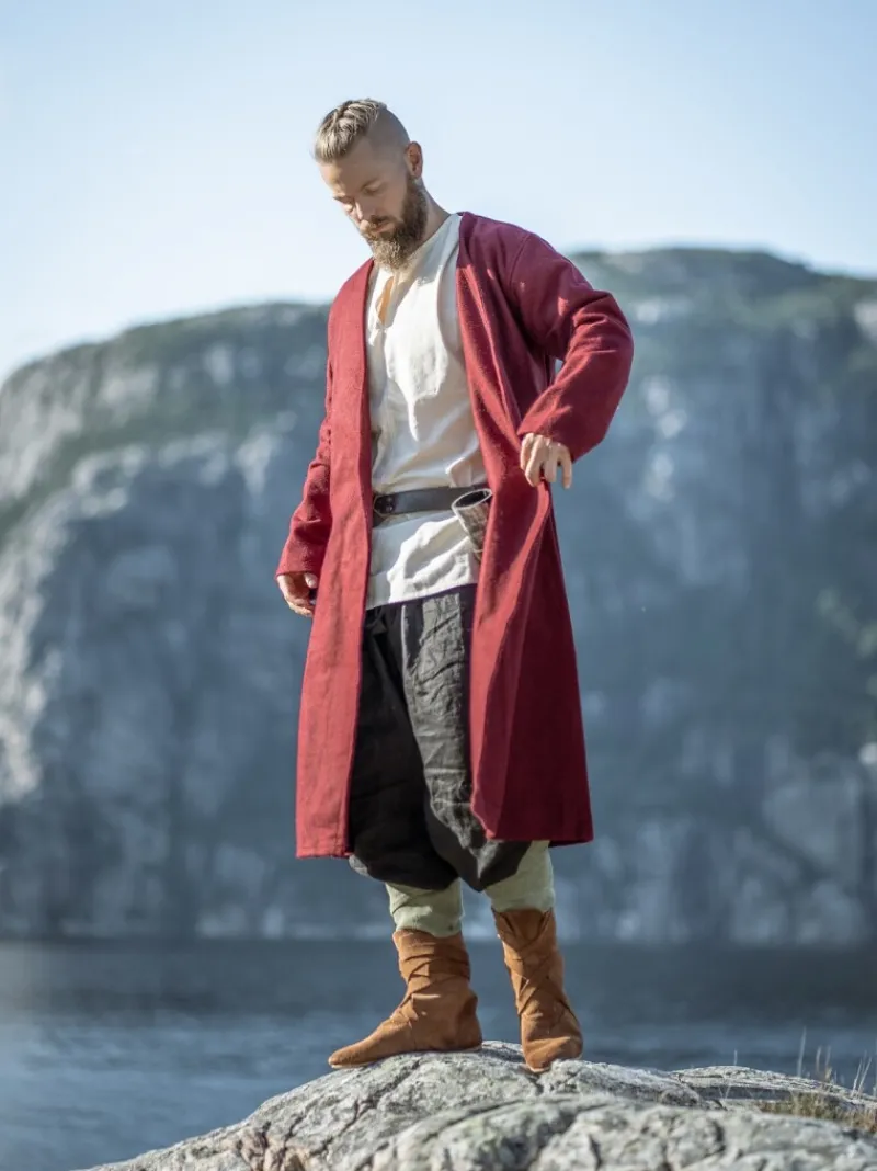 Clearance Leonardo Carbone Woll-Klappenrock "Balder" Rot
