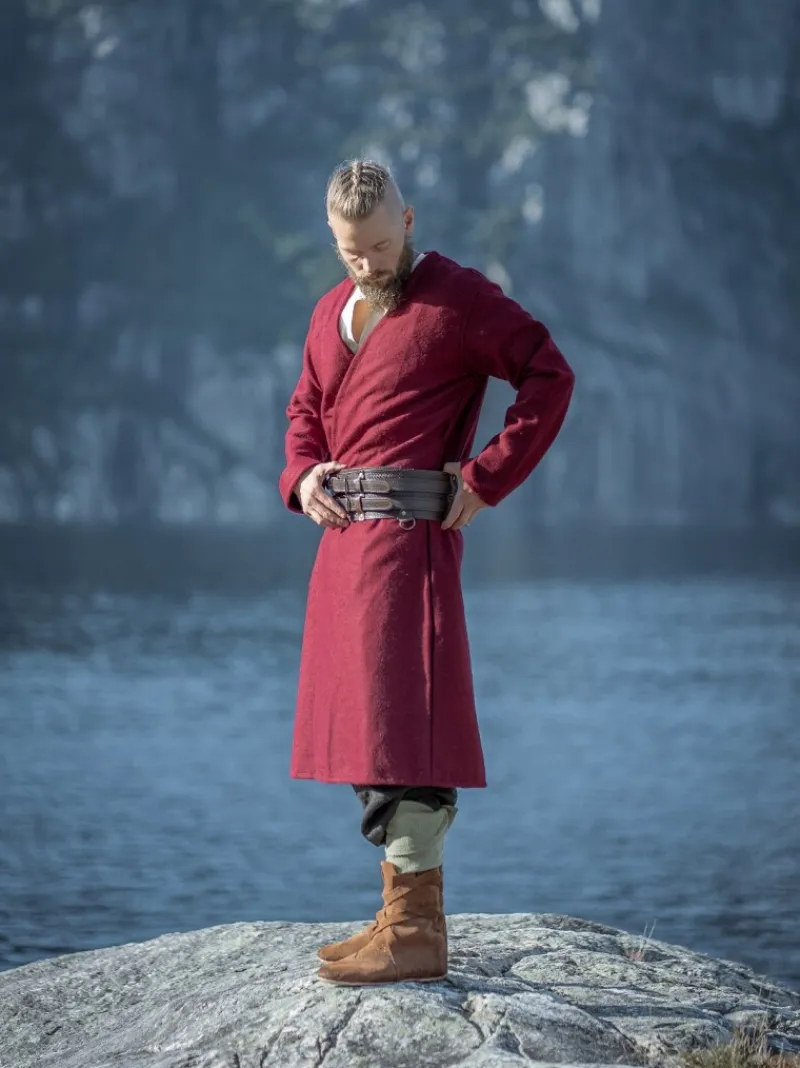Clearance Leonardo Carbone Woll-Klappenrock "Balder" Rot