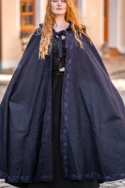 Sale Leonardo Carbone Wollumhang mit Stickerei "Alma" Blau