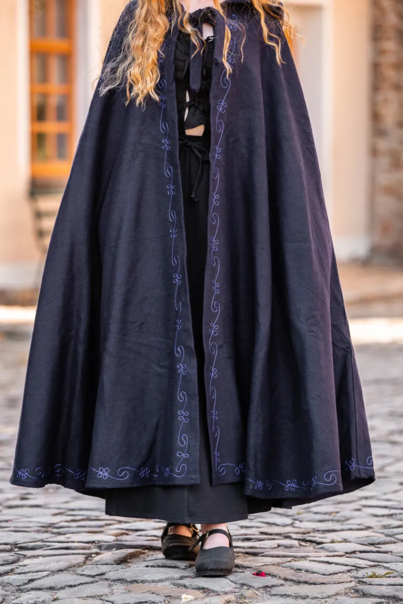 Sale Leonardo Carbone Wollumhang mit Stickerei "Alma" Blau