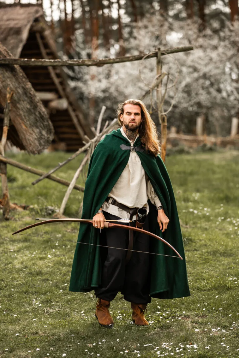 Clearance Leonardo Carbone Wollumhang mit Wolfsschließe "Tjark" Grün